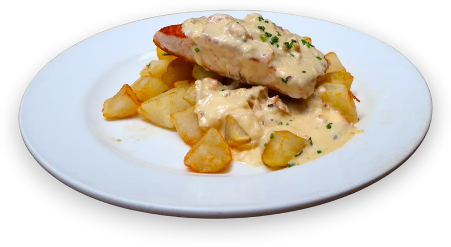 Salmón con Salsa de Jaiba