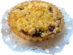 Mini kuchen de streusel con frutos rojos