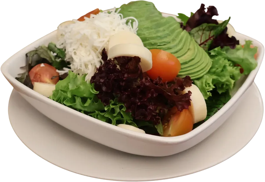 Ensalada Mix con Camarón, Salmón Curado y Queso de Cabra