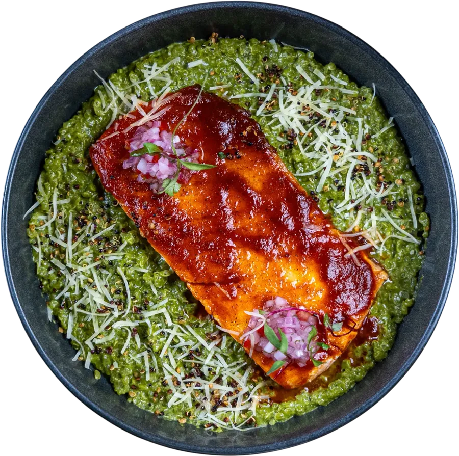 Salmón quinotto