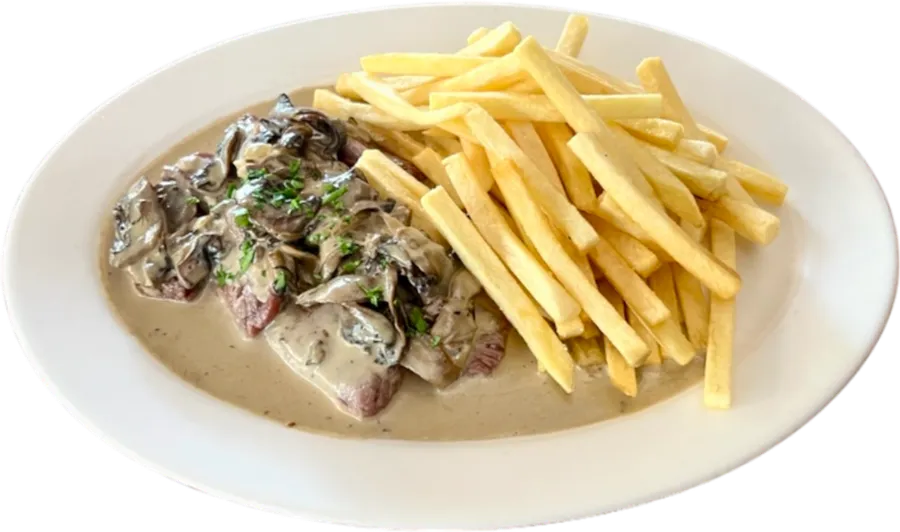 Strogonoff de Filete con Papas Fritas
