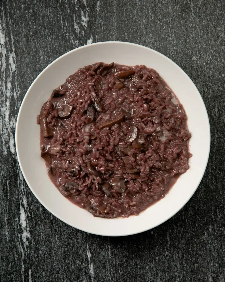 Risotto Vino Rosso e Funghi