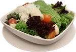 Ensalada Mix con Camarón, Salmón Curado y Queso de Cabra