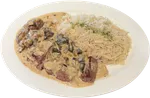 Strogonoff de lomo con arroz basmati 