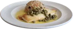 Breca mantequilla de alcaparras con arroz árabe 