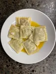 Ravioli relleno de Confit de Pato